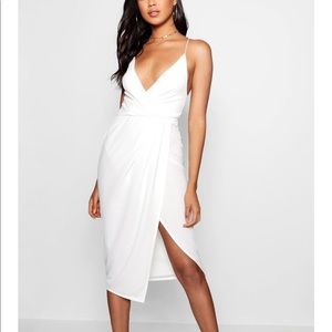 White Strappy Bodycon Midi Dress